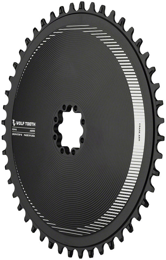 Wolf Tooth Aero Direct Mount Chainring - 46t, Direct Mount SRAM 8-Bolt, Drop-Stop B, Black