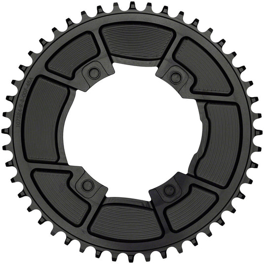 Wolf Tooth Aero 107 BCD Chainring - 46t, Optimized for SRAM Eagle and Flaptop Chains, Drop-Stop B, Black