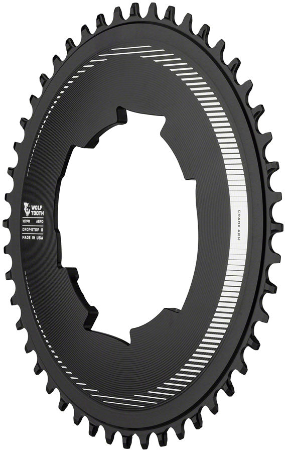 Load image into Gallery viewer, Wolf Tooth Aero 107 BCD Chainring - 50t, Optimized for SRAM Eagle and Flaptop Chains, Drop-Stop B, Black
