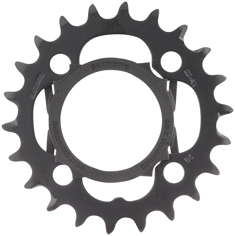 Load image into Gallery viewer, Shimano Alivio M4000 Chainring 22t 64 BCD 4-Bolt 9-Speed Aluminum Black
