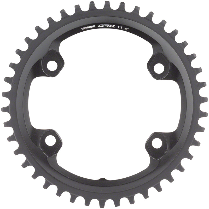 Load image into Gallery viewer, Shimano GRX RX810 Chainring 42t 110 BCD Asymmetric 4-Bolt 11-Speed Aluminum Blk
