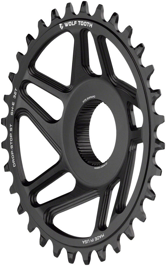 Wolf Tooth Shimano EP-8 Direct Mount Chainring - Drop-Stop ST, 32T, Black