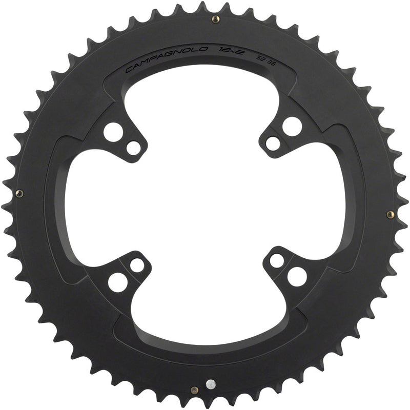 Load image into Gallery viewer, Campagnolo Chorus Chainring and Bolt Set 52t 123 BCD 4-Bolt 12-Spd Aluminum Blk

