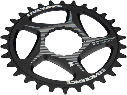 RaceFace Direct Mount Wide Chainring - 30t, DM CINCH, For Shimano 12-Speed HG+ Compatible Chain, Black