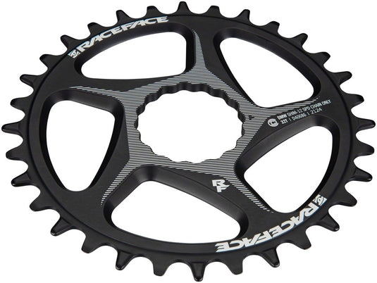 RaceFace Direct Mount Wide Chainring - 32t, DM CINCH, For Shimano 12-Speed HG+ Compatible Chain, Black