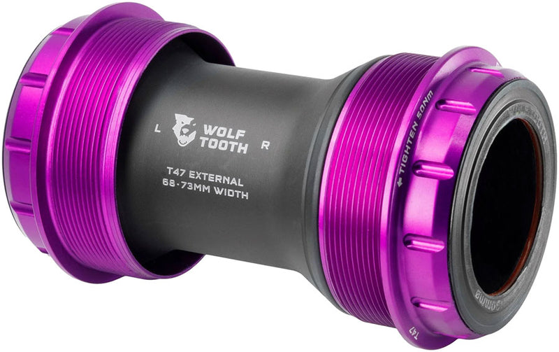 Load image into Gallery viewer, Wolf Tooth T47 External Bottom Bracket - T47 External, 68/73mm, For 30mm Spindle, Ultraviolet Purple
