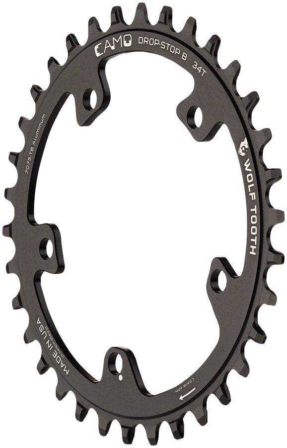 Load image into Gallery viewer, Wolf Tooth CAMO Aluminum Chainring - 34t, Wolf Tooth CAMO Mount, Drop-Stop B, Black
