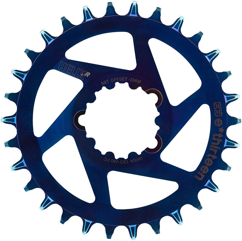 Load image into Gallery viewer, e*thirteen Helix R Guidering - 30t, 11/12-Speed, 3mm Offset, SRAM 3-Bolt DM, Intergalactic
