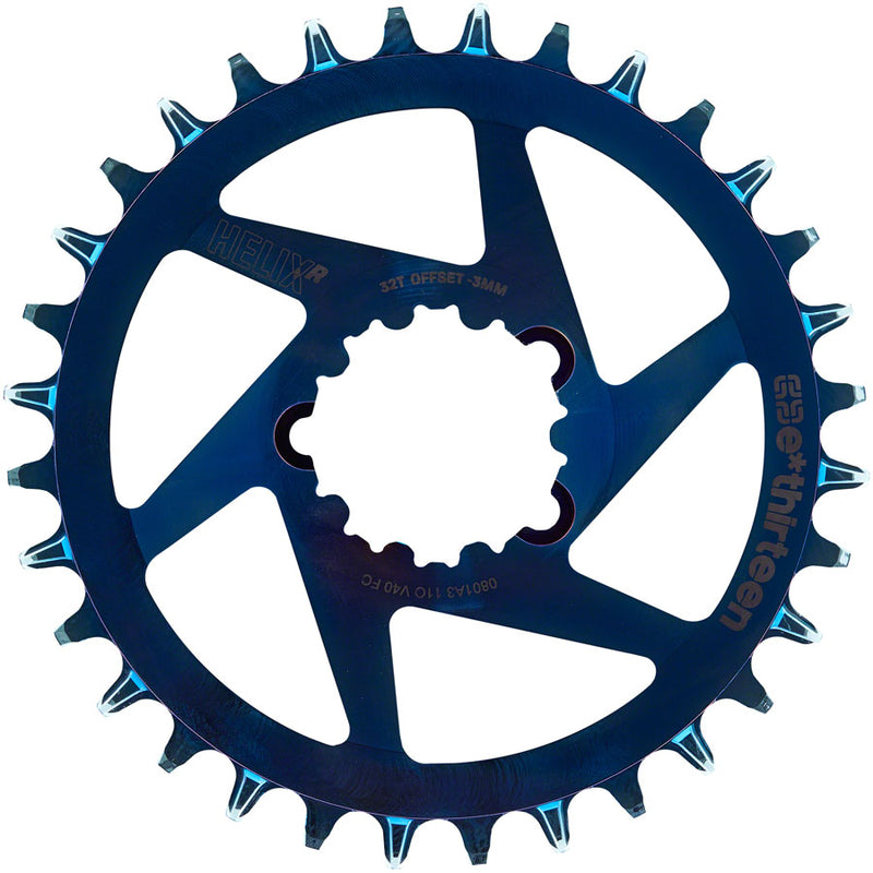 Load image into Gallery viewer, e*thirteen Helix R Guidering - 32t, 11/12-Speed, 3mm Offset, SRAM 3-Bolt DM, Intergalactic
