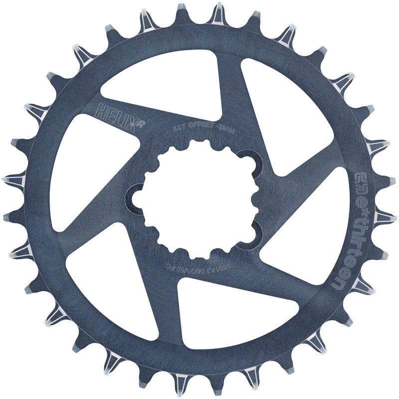 Load image into Gallery viewer, e*thirteen Helix R Guidering - 32t, 11/12-Speed, 3mm Offset, SRAM 3-Bolt DM, Gray
