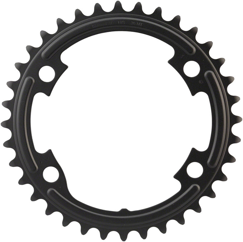 Load image into Gallery viewer, Shimano 105 FC-R7000 Chainring 36t 4 x 110 BCD Asymmetric Aluminum Black
