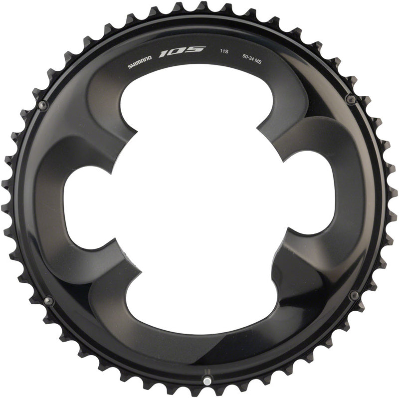 Load image into Gallery viewer, Shimano 105 FC-R7000 Chainring 50t 4 x 110 BCD Asymmetric Aluminum Black
