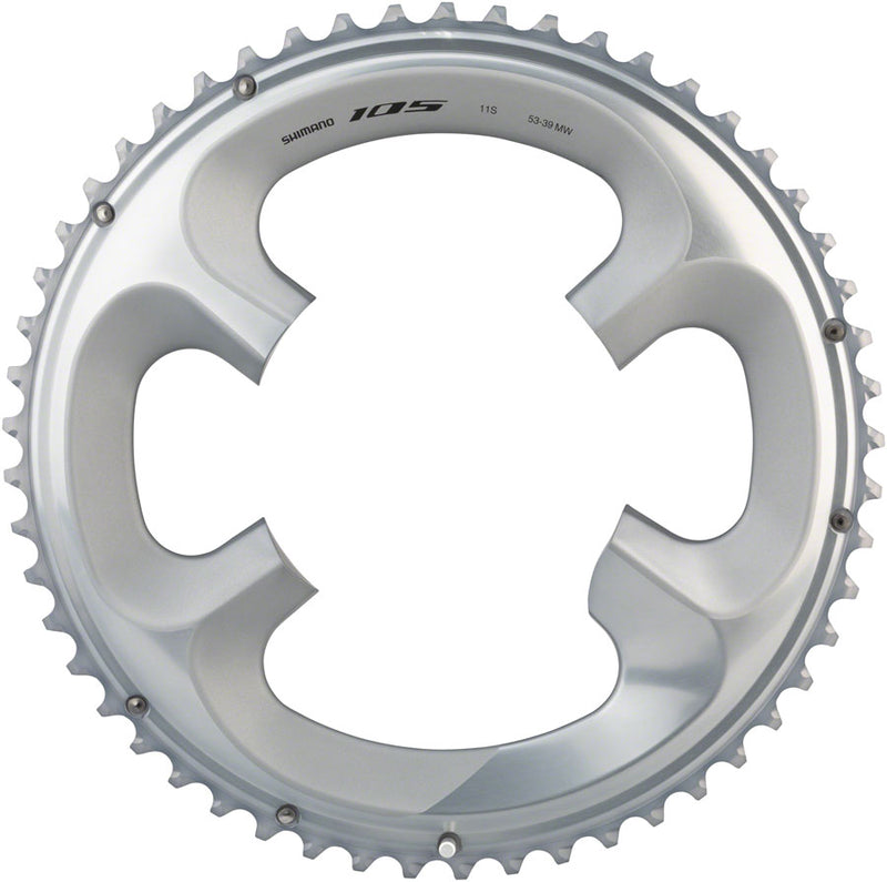Load image into Gallery viewer, Shimano 105 FC-R7000 53t 4x110 bcd Asymmetric Chainring, Silver
