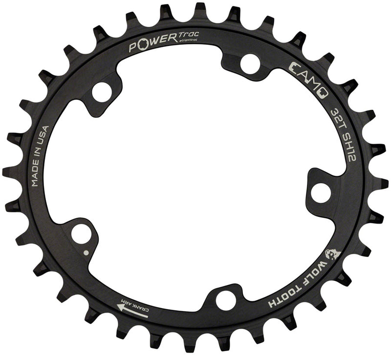 Load image into Gallery viewer, Wolf Tooth CAMO Elliptical Chainring 30t CAMO Mount 12-Speed HG+ Aluminum Black
