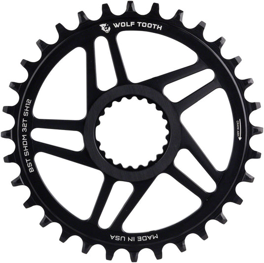 Wolf Tooth Direct Mount Chainring - 34t, Shimano DM, For Boost Cranks, 3mm Offset, Drop-Stop ST, Requires 12-Speed HG+