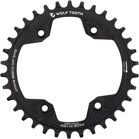Wolf Tooth Chainring 34t 96 BCD Asymmetric Aluminum Use 12-Spd Hyperglide+
