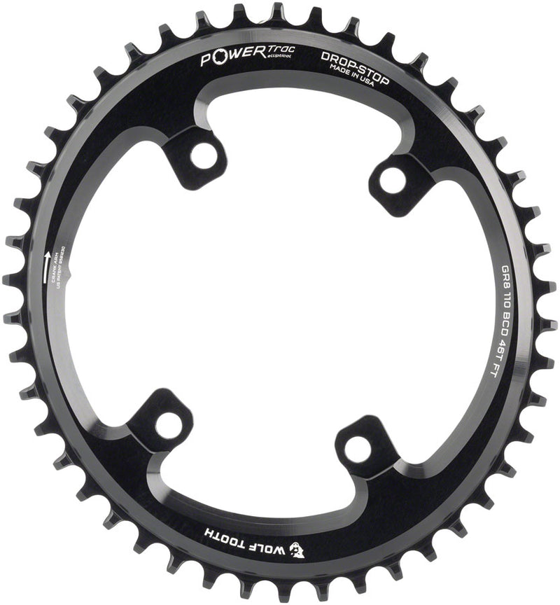 Load image into Gallery viewer, Wolf Tooth Elliptical Inner Chainring GRX 46t 110 BCD Asymmetric 4-Bolt Aluminum
