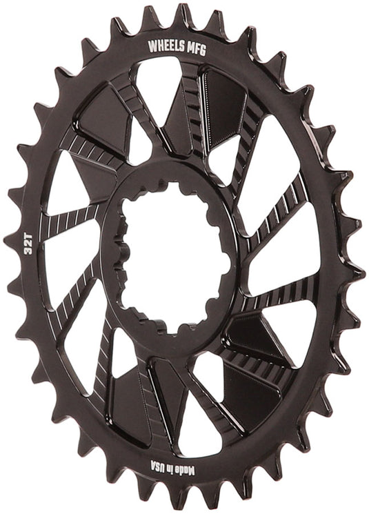 Wheels Manufacturing Direct Mount Chainring - 32t, SRAM 3-Bolt Direct Mount, 3mm Offset, T-Type Chain Compatible, Black