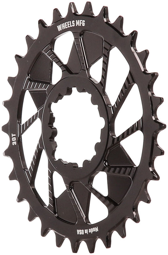 Wheels Manufacturing Direct Mount Chainring - 30t, SRAM 3-Bolt Direct Mount, 3mm Offset, Compatible with Hyperglide+