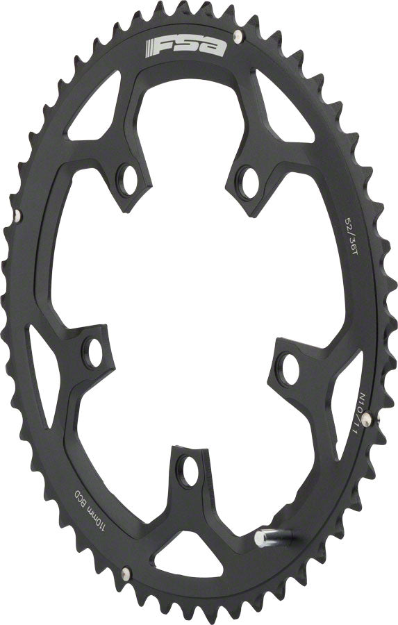 Load image into Gallery viewer, FSA Pro Road Chainring Bundle 52t &amp; 36t Aluminum CNC Machined 10/11-Speed for Road Cycling
