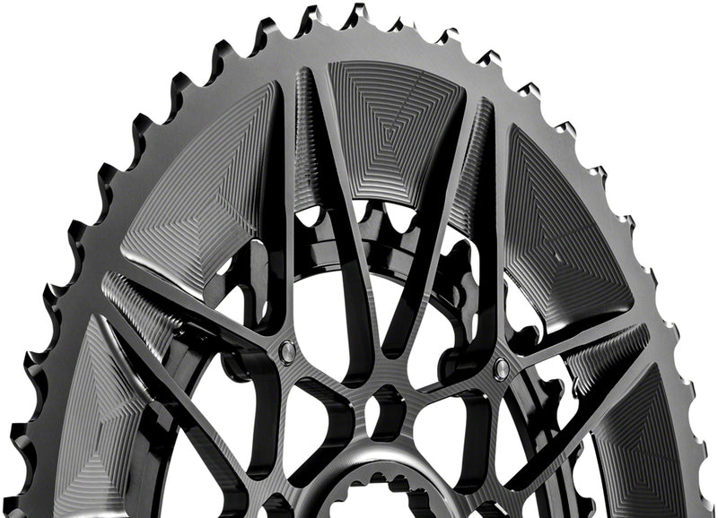 Load image into Gallery viewer, absoluteBLACK SpideRing Oval Chainring Set 50/34t Direct Mount Aluminum Black
