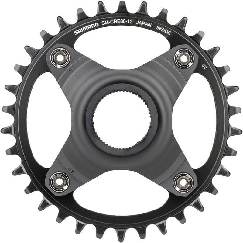 Load image into Gallery viewer, Shimano STEPS SM-CRE80-12-B Chainring - 34T Without Chainguard, 55mm Chainline, Black

