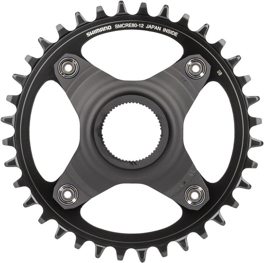 Shimano STEPS SM-CRE80-12-B Chainring - 36T Without Chainguard, 55mm Chainline, Black