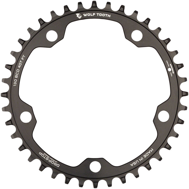 Load image into Gallery viewer, Wolf Tooth Chainring 38t 130 BCD 5-Bolt 10/11/12-Spd Alloy Blk Road Cyclocros
