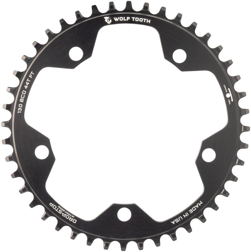 Load image into Gallery viewer, Wolf Tooth Chainring 44t 130 BCD 5-Bolt 10/11/12-Spd Alloy Blk Road Cyclocros
