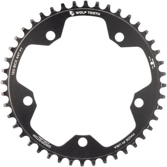 Wolf Tooth Chainring 44t 130 BCD 5-Bolt 10/11/12-Spd Alloy Blk Road Cyclocros