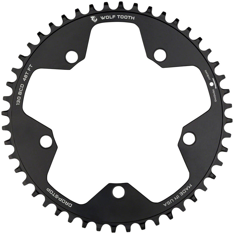 Load image into Gallery viewer, Wolf Tooth Chainring 48t 130 BCD 5-Bolt 10/11/12-Spd Alloy Blk Road Cyclocros
