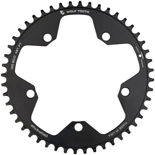 Wolf Tooth Chainring 48t 130 BCD 5-Bolt 10/11/12-Spd Alloy Blk Road Cyclocros
