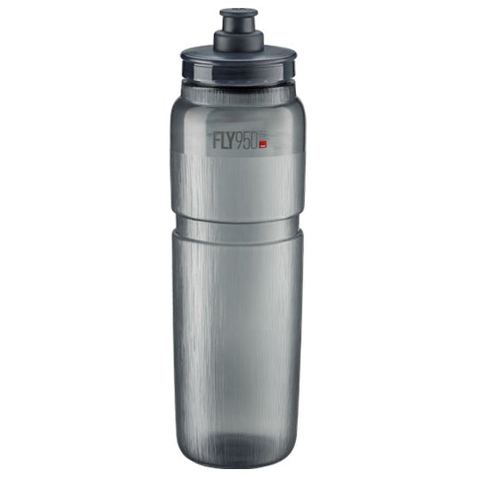 Elite Fly MTB 950ml Smoke Water Bottles with Protective Caps Lightweight, BPA-Free Cycling Hydration