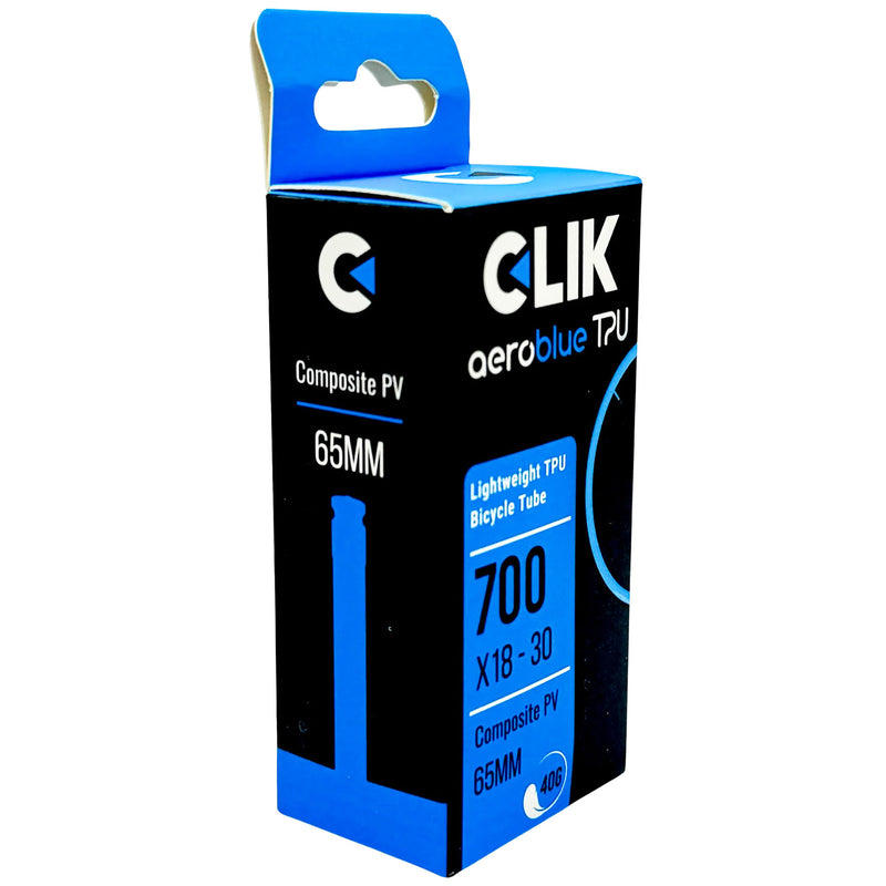 Load image into Gallery viewer, Premium AeroBlue TPU Tube &amp; Clik Valve Bundle 700c Road Bike Tubes, Low Rolling Resistance
