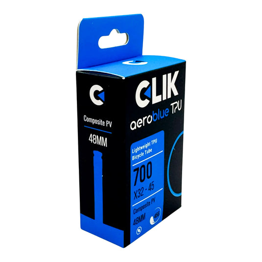 High-Performance TPU AeroBlue Clik Valve Tubes 700x32-45mm | Durable, Puncture-Resistant, Heat-Tested Cycling Tubes