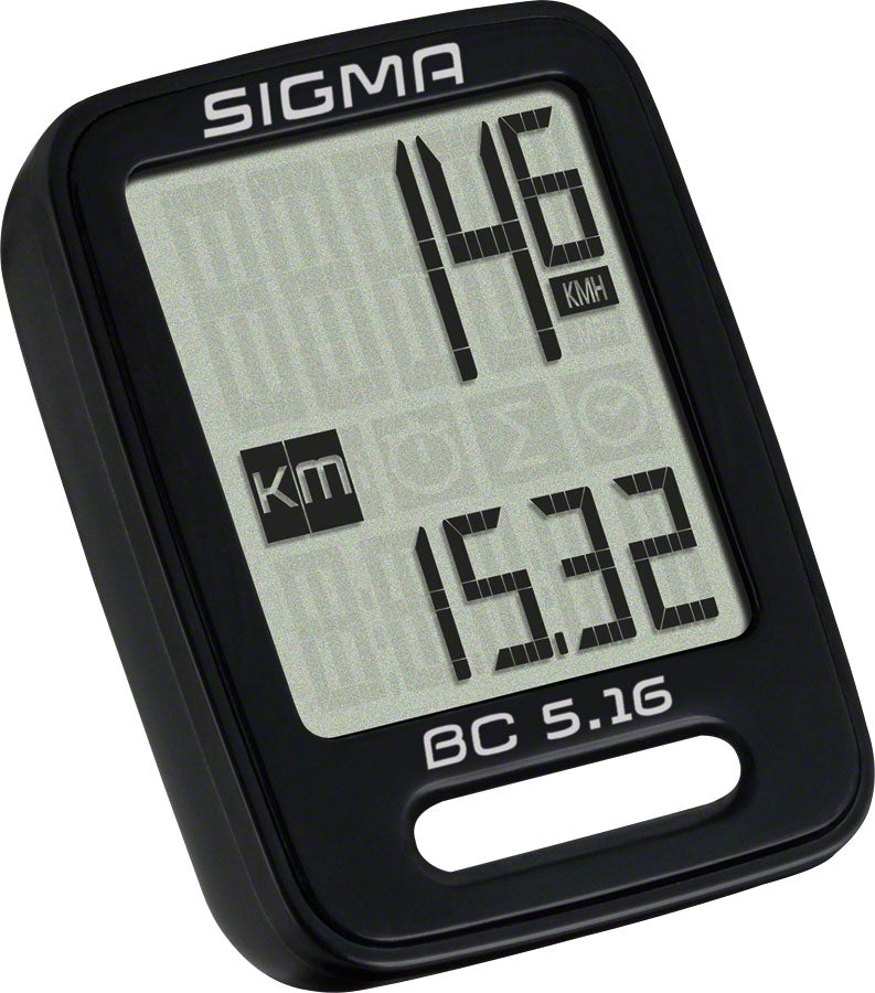 Load image into Gallery viewer, Sigma BC 5.16 Bike Computer Wired Black Speed Distance Ride Time Weatherproof
