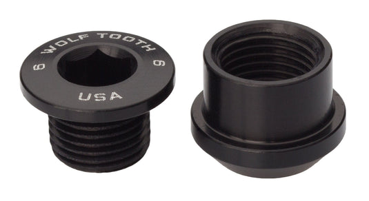 Wolf Tooth 7075-T6 Aluminum Black Chainring Bolt Set - 6mm Dual Hex for 1x Drop-Stop Compatibility, Lightweight and Durable Bike Part