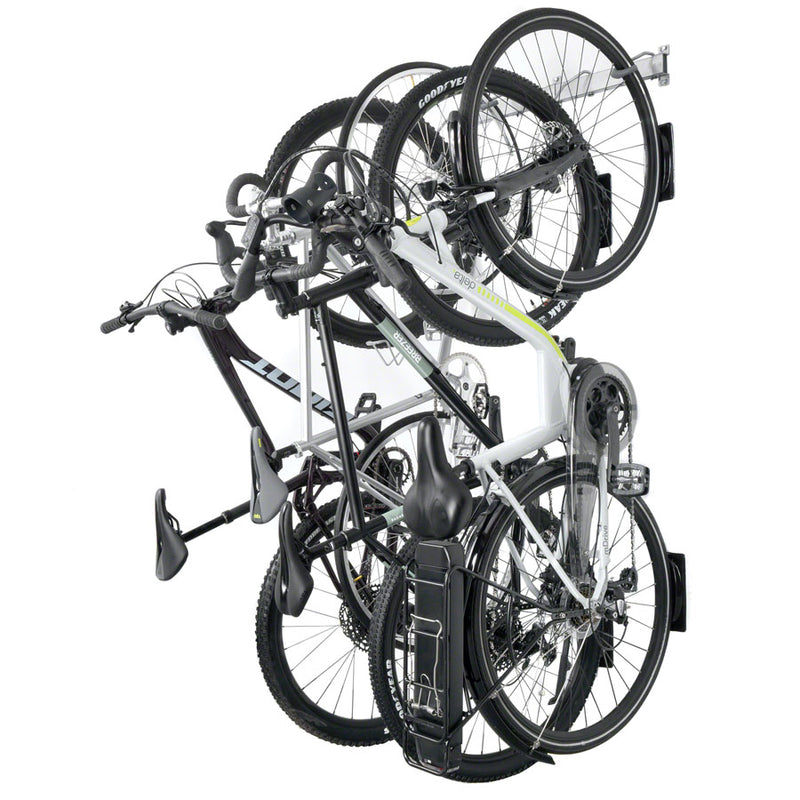 Load image into Gallery viewer, Delta Heavy Duty Track Rack Wall Mount Bike Rack - 4-Bike, Silver
