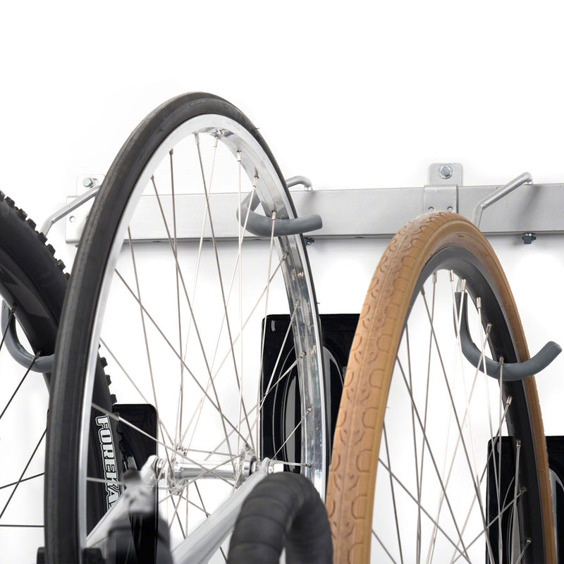 Load image into Gallery viewer, Delta Heavy Duty Track Rack Wall Mount Bike Rack - 6-Bike, Silver

