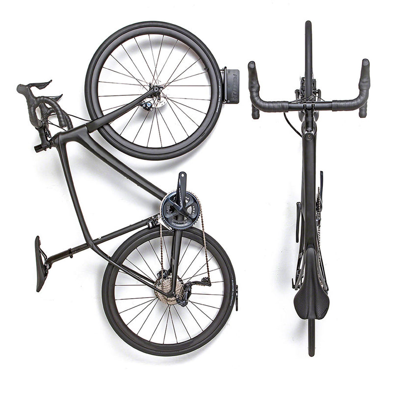 Load image into Gallery viewer, Feedback Sports Velo Hinge V2 Bike Hanger - Wall Mounted, 1-Bike, Up To 3.0&quot; Tire, Black
