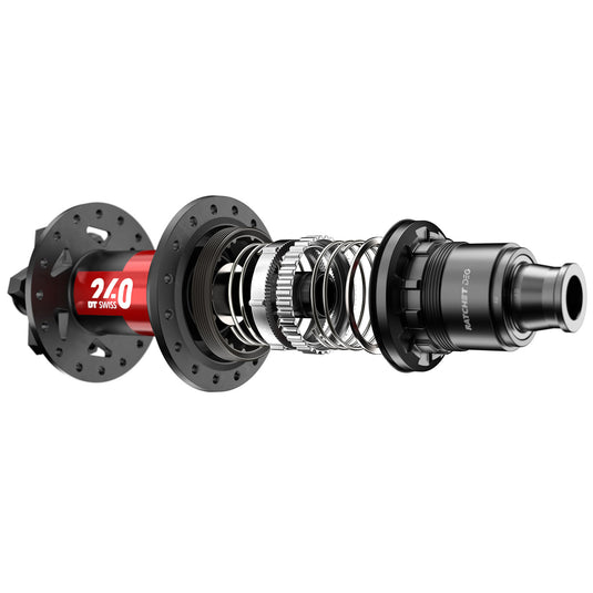 DT Swiss 240 DEG Rear Hub - 12 x 148mm, 6-Bolt, XD Slim, Black/Red, 32H, DEG 90 DF