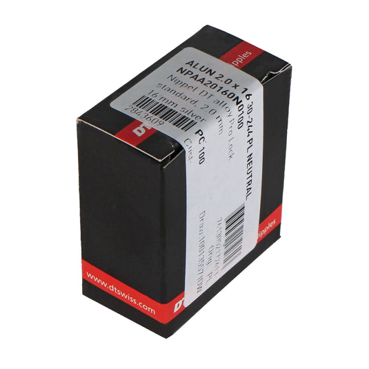 DT Swiss ProLock Alloy Nipple, 14g/16mm, Silver, Box/100