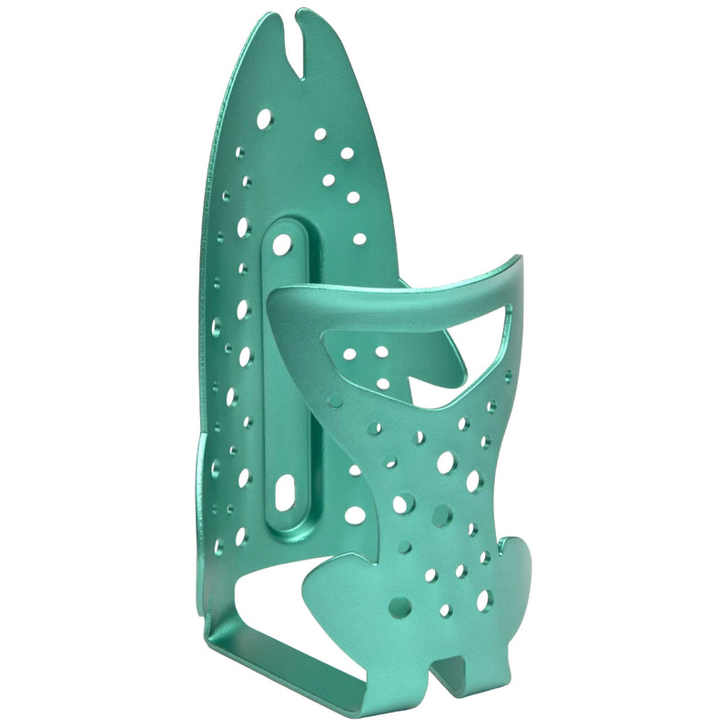 Load image into Gallery viewer, Portland Design Works Lunker Bottle Cage - Turquoise Aluminum, Lightweight Bike Water Bottle Holders (Set of 2)
