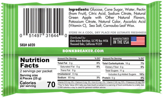 Bonk Breaker Energy Chews - Green Apple, Box of 10 Packs