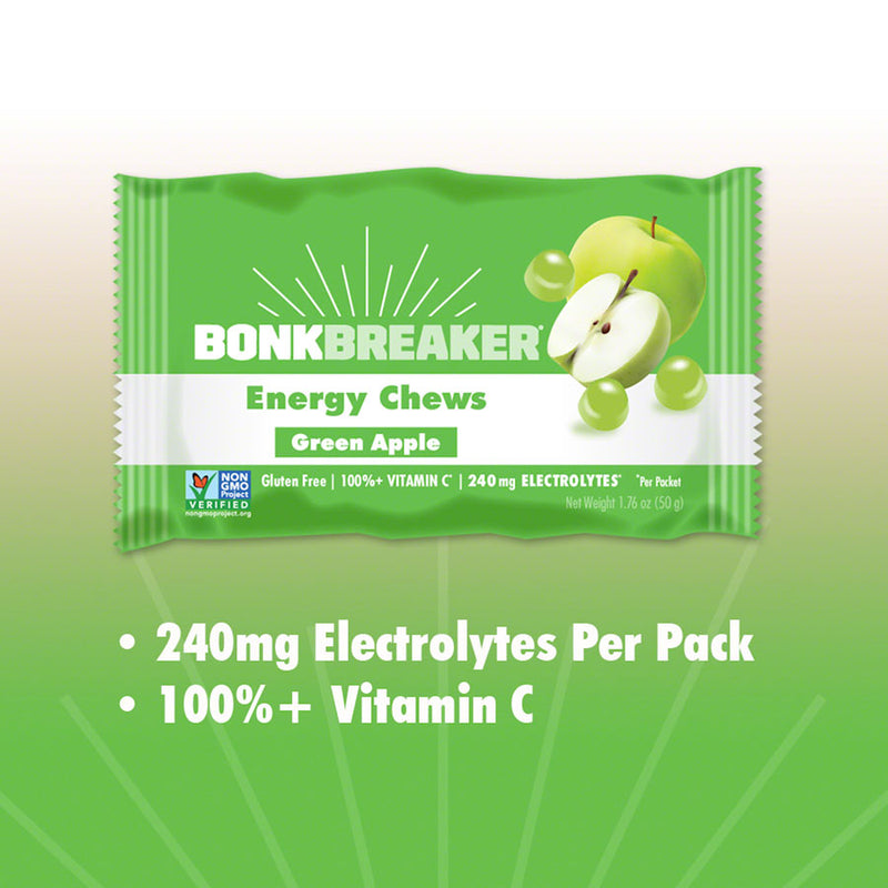 Load image into Gallery viewer, Bonk Breaker Energy Chews - Green Apple, Box of 10 Packs
