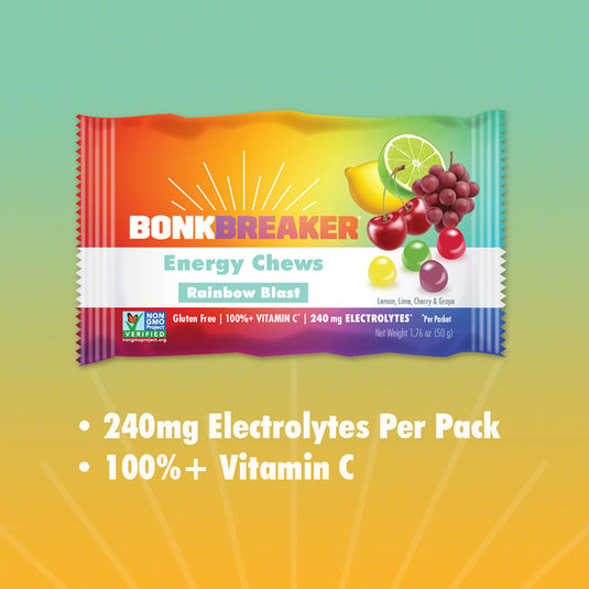 Pack of 2 Bonk Breaker Energy Chews - Rainbow Blast, Box of 10 Packs