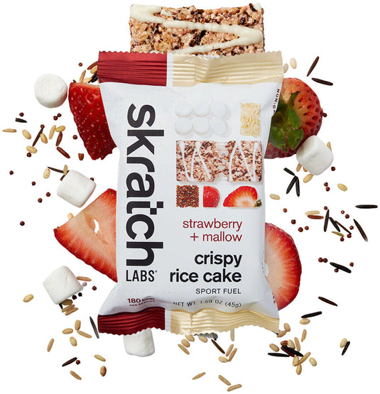 Skratch Labs Crispy Rice Cake Bar - Strawberry and Mallow, Box of 8