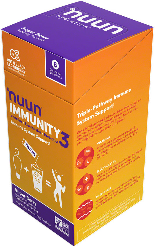 Nuun Immunity3 Hydration Tablets - Super Berry, Box of 8 Tubes