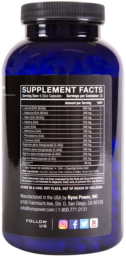 Ryno Power Recovery Supplement - 33 Servings, 200 capsules