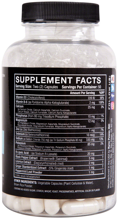 Ryno Power Electrolytes Supplement - 50 Servings, 100 capsules